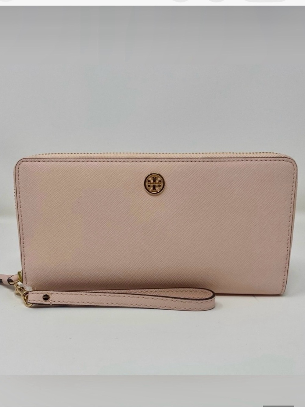 Tory Burch Blush Pink Robinson Saffiano Leather Wristlet Wallet